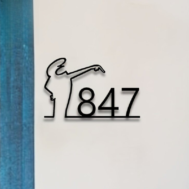 Home Decor Nearby - Custom House Number Plate, Bohemian Style