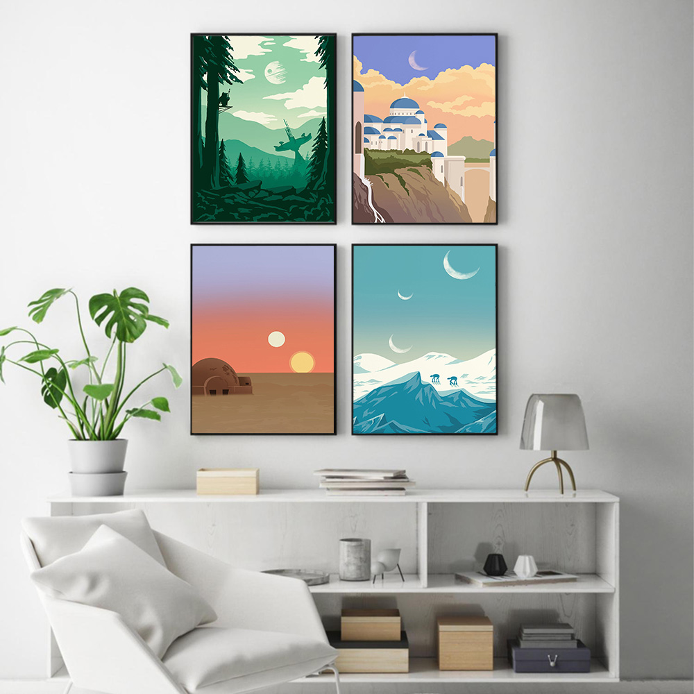Home Decor Location - Famous Locations Print Vintage Art Painting