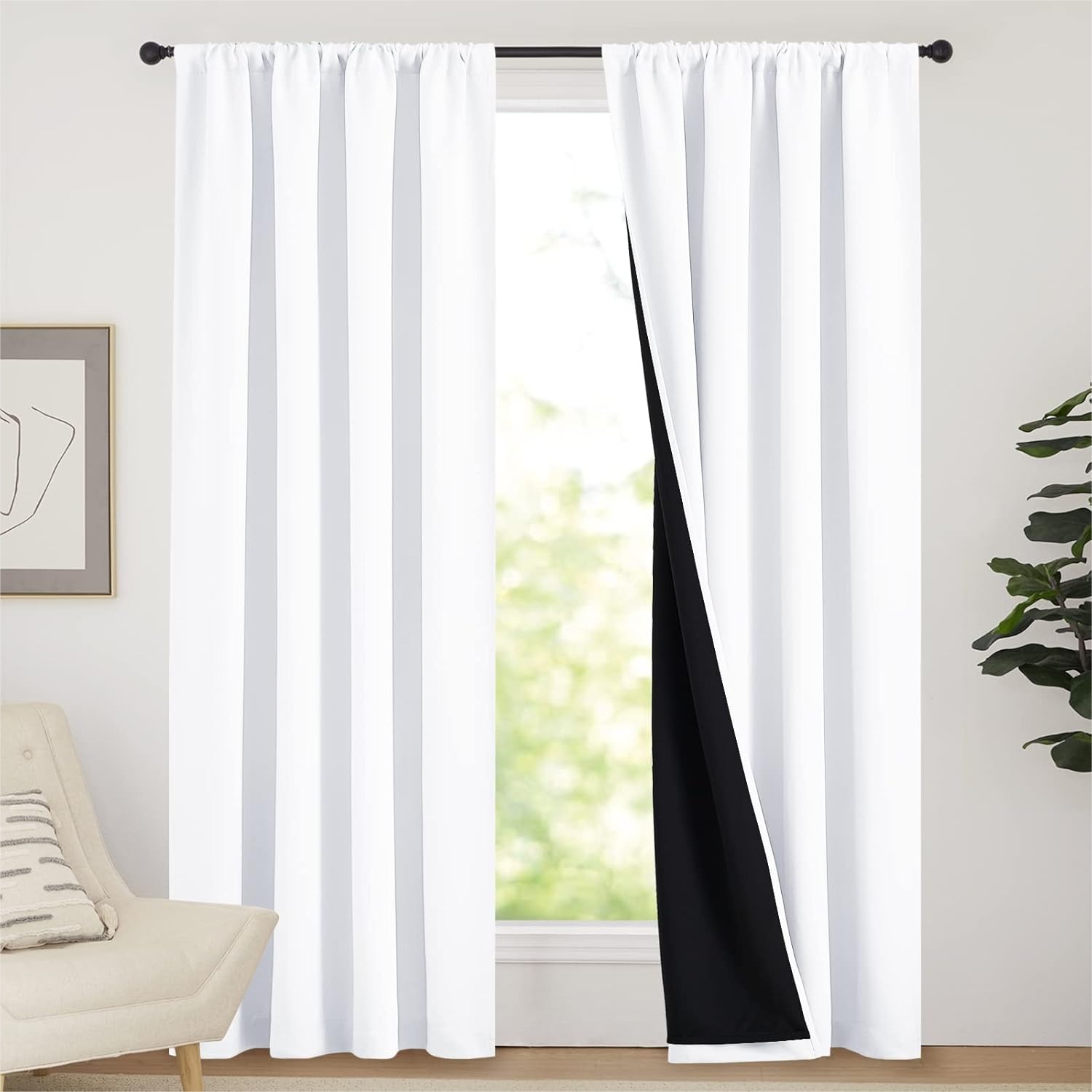 Blackout Curtains - Blackout Curtain Panels with Rod Pocket,