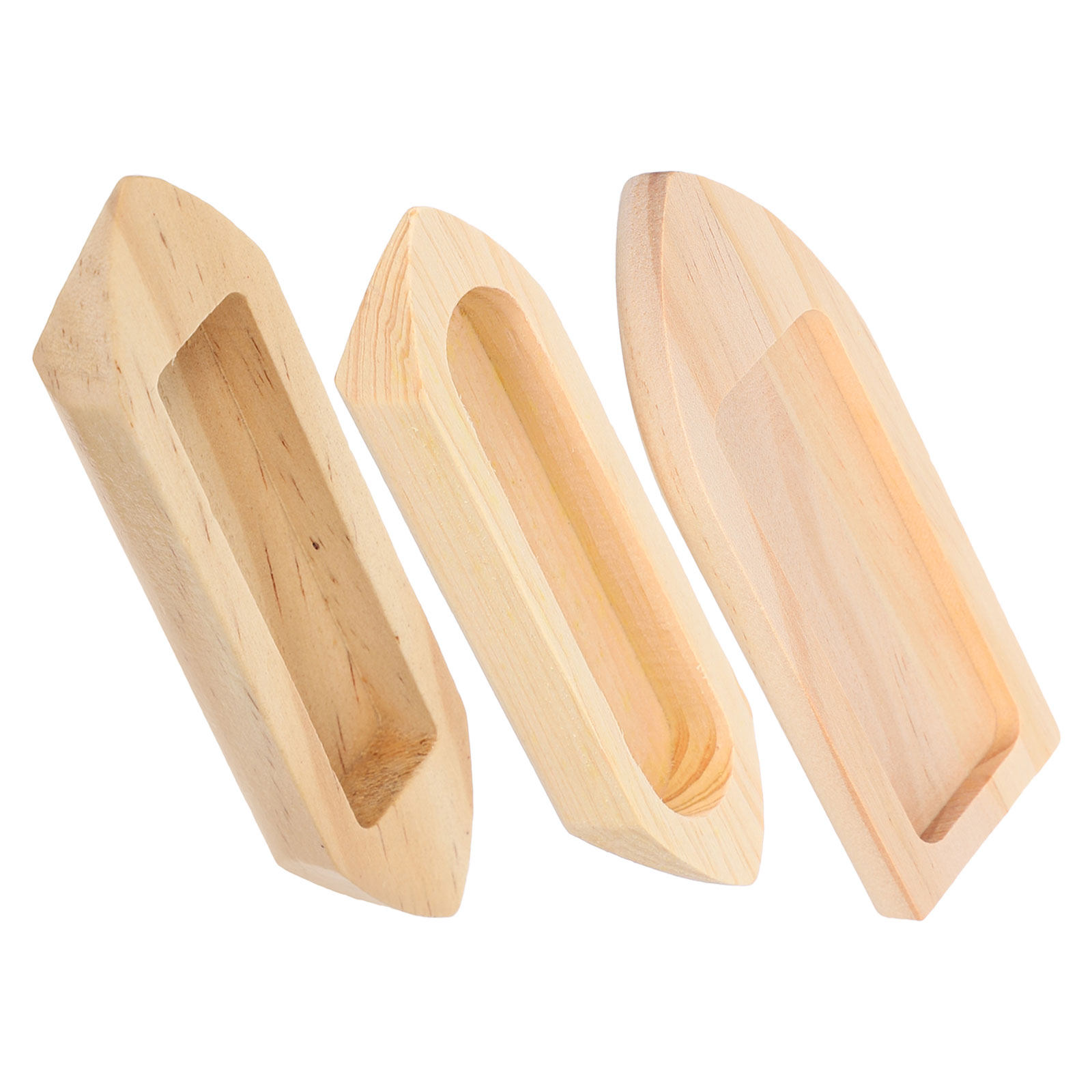 Home Decor Nautical - 3Pcs Mini Wooden Canoe Unfinished Boat