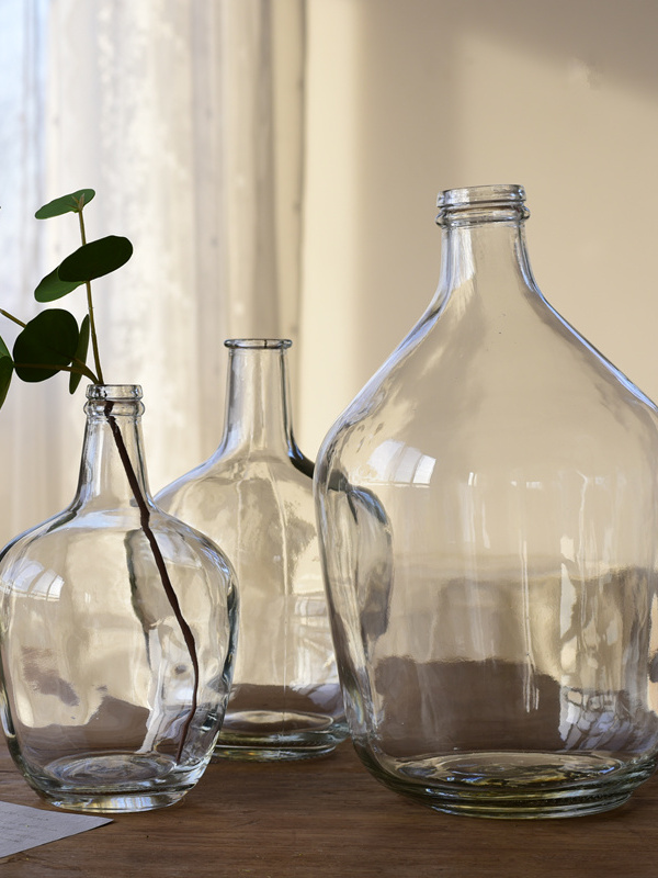 Glass Vase Nordic - Nordic mat Large Bellflower Glass Vase