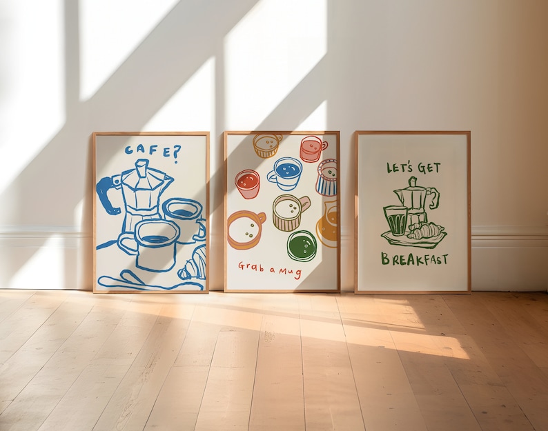 Home Decor Youtube - Set of 3 Modern Cafe Canvas