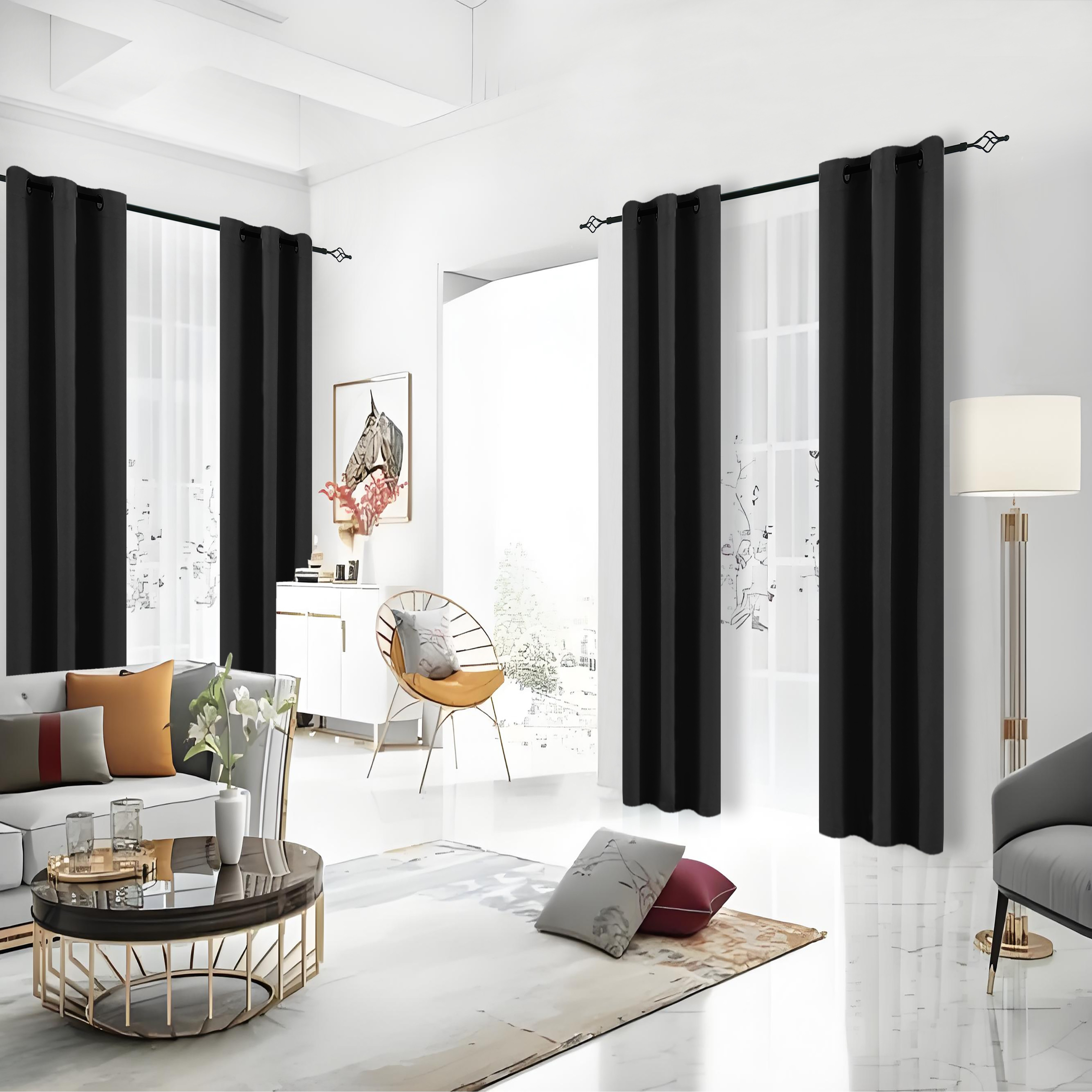 Blackout Curtains - 4 Panel Set, 100% Blackout Curtains,