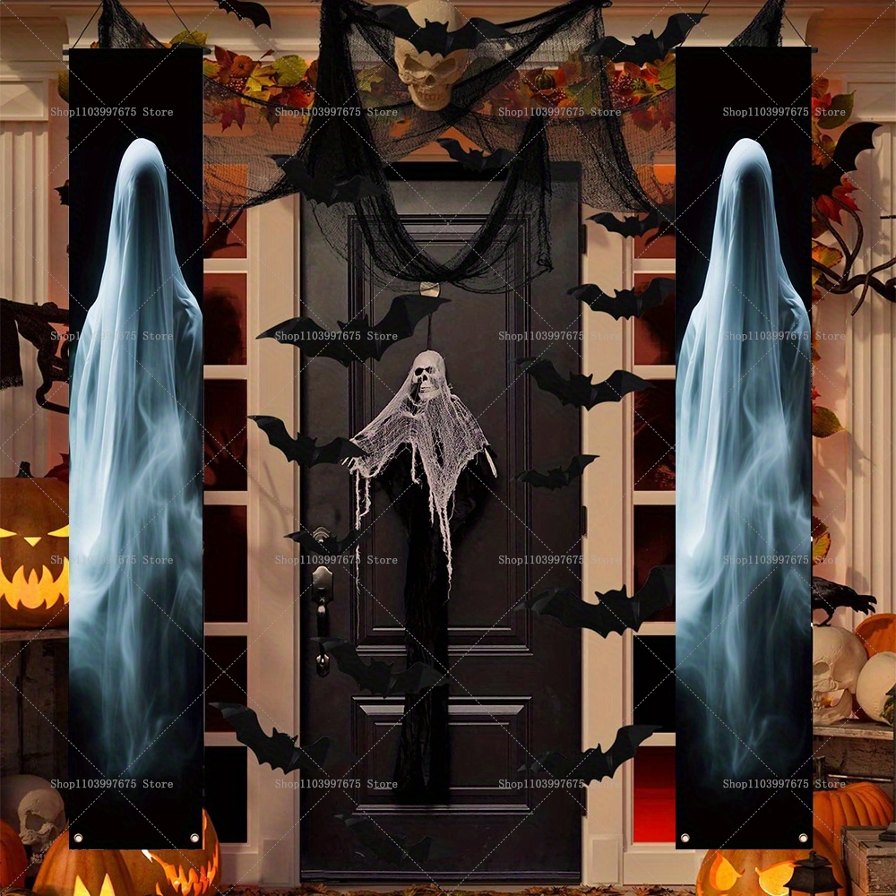 Home Decor Nearby - Halloween Scary Ghost Banners Welcome Porch