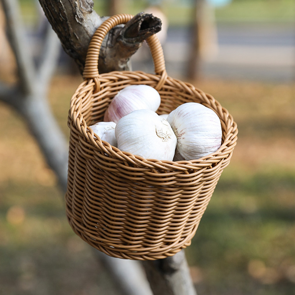 Woven Wall Basket - Imitation Woven Storage Basket Wall Organizer