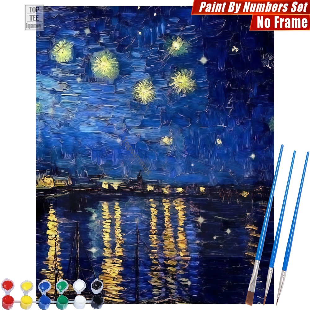 Home Decor Express - Van Gogh night town Painting By