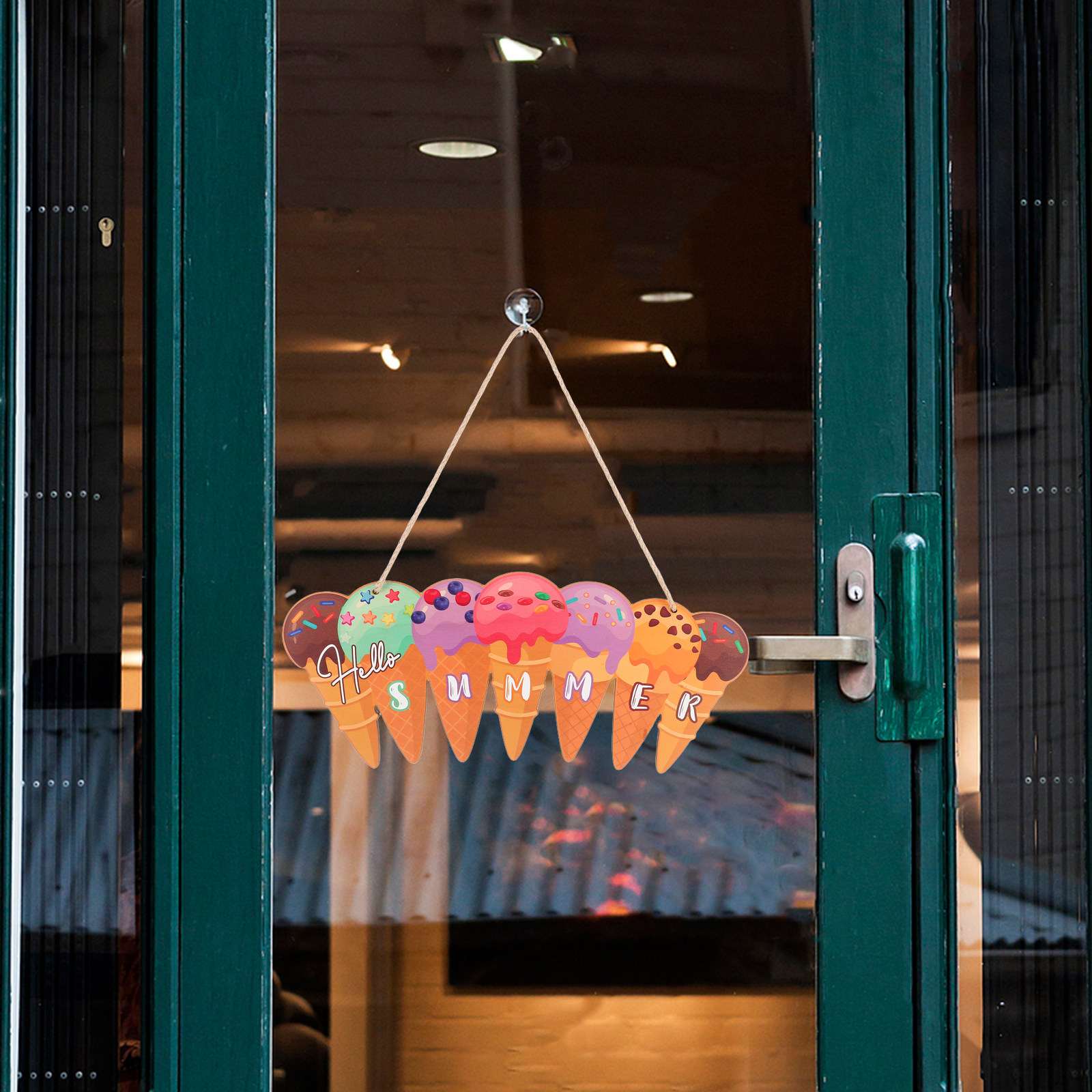 Home Decor Nautical - Wooden Ice Cream Door Sign Summer