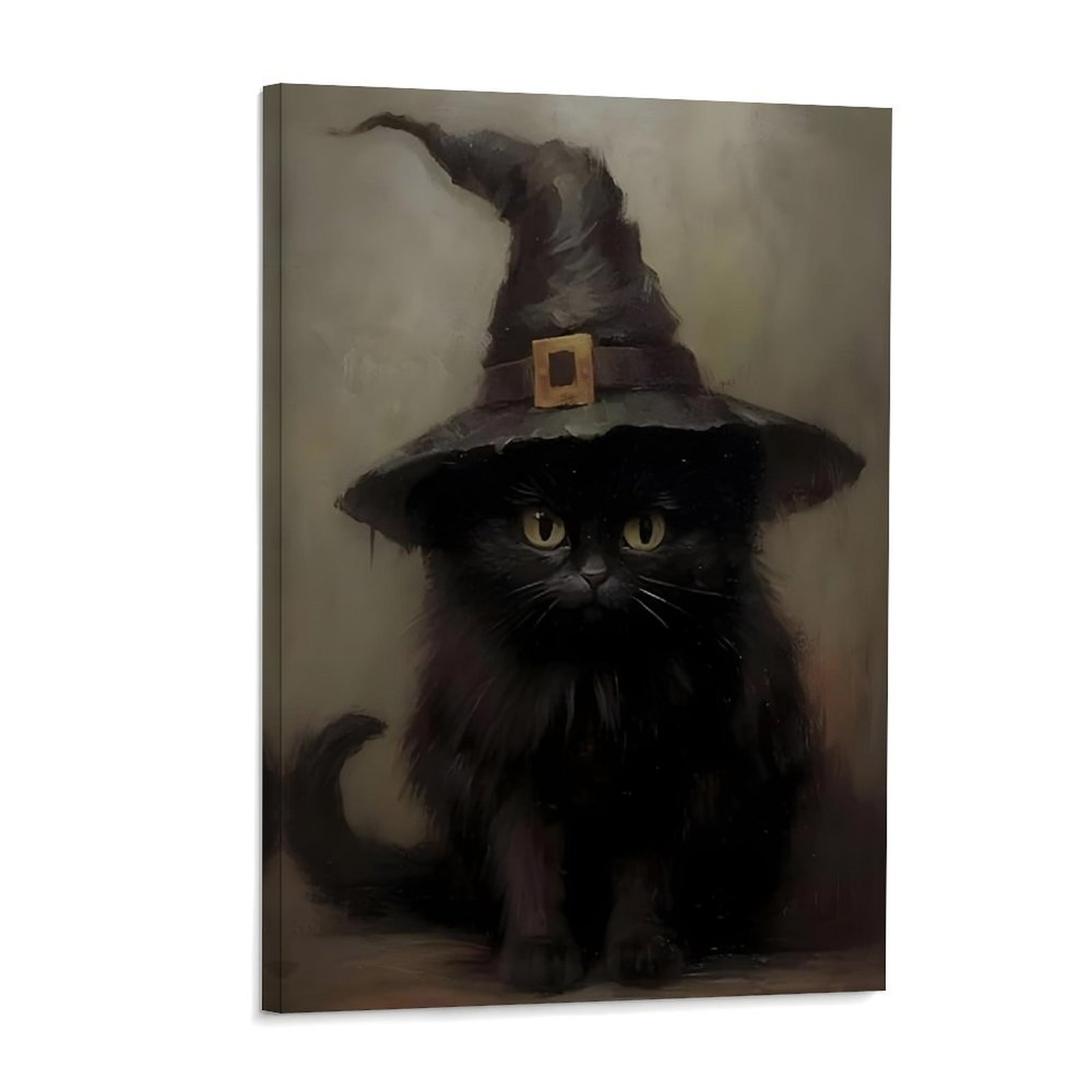 Home Decor Mirror - Black Cat Witch Hat Art Poster