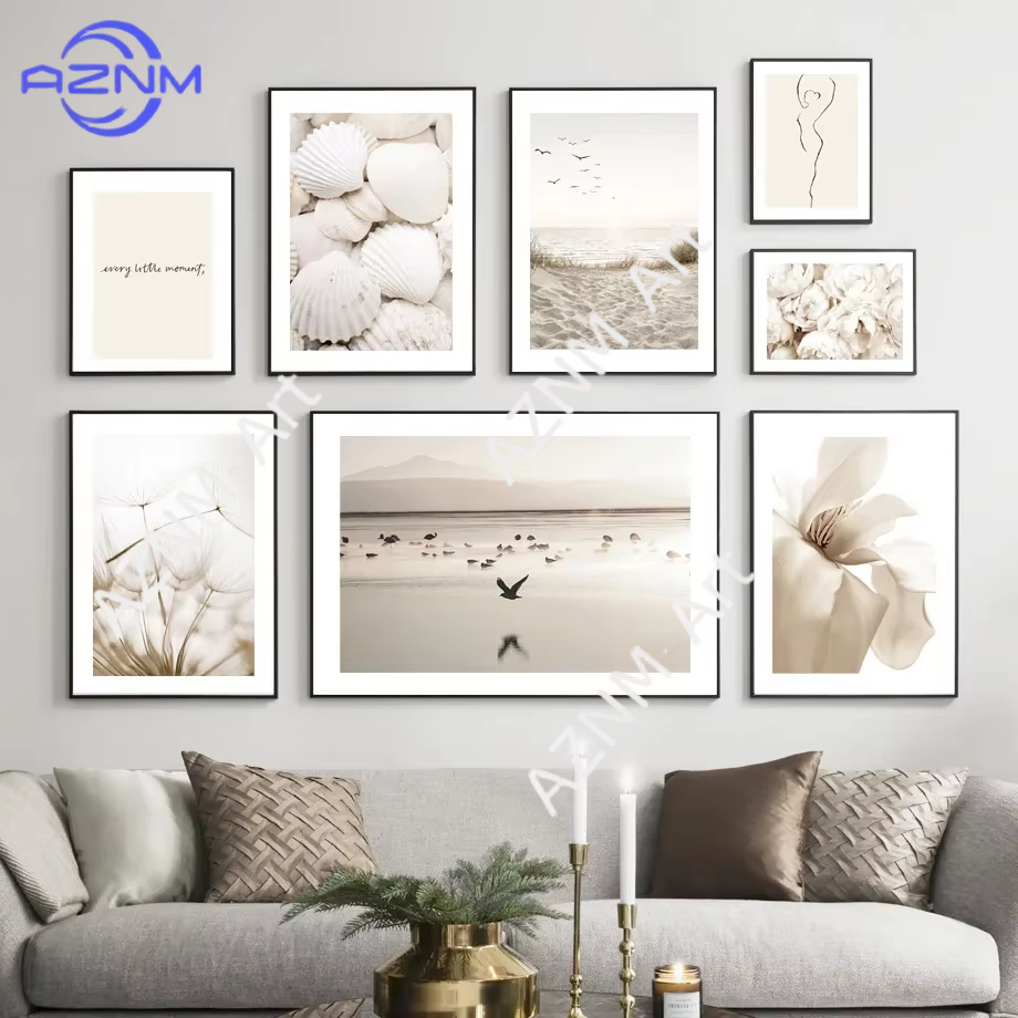 Neutral Beige Landscape & Flor - Home Decor Mirror recension och pris