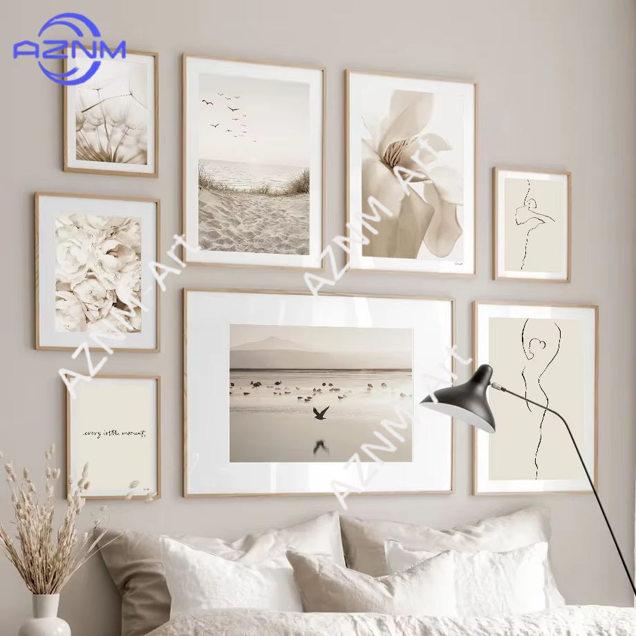 Neutral Beige Landscape & Flor - Home Decor Mirror recension och pris