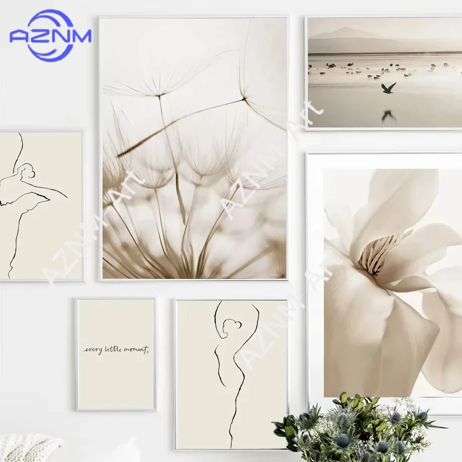 Neutral Beige Landscape & Flor - Home Decor Mirror recension och pris