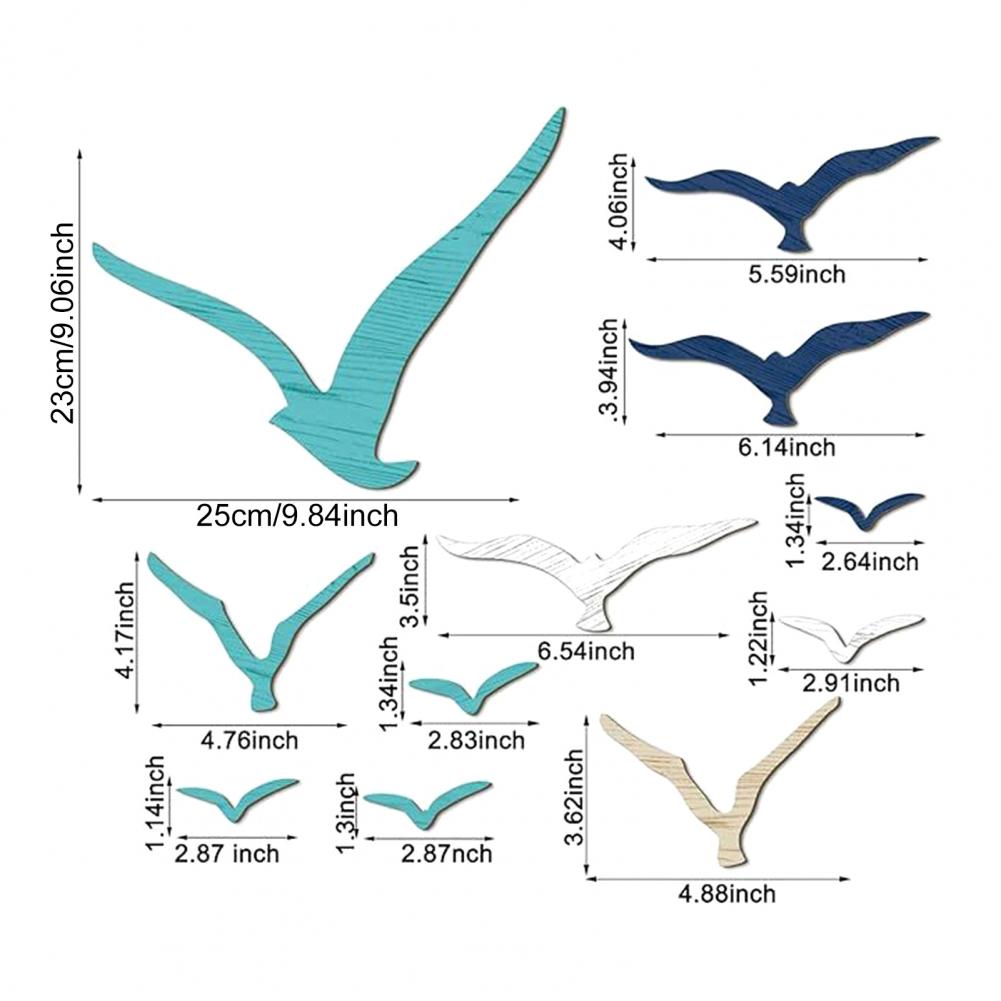 11 Pcs Seagull Wall Art Handma - Home Decor Nautical recension och pris