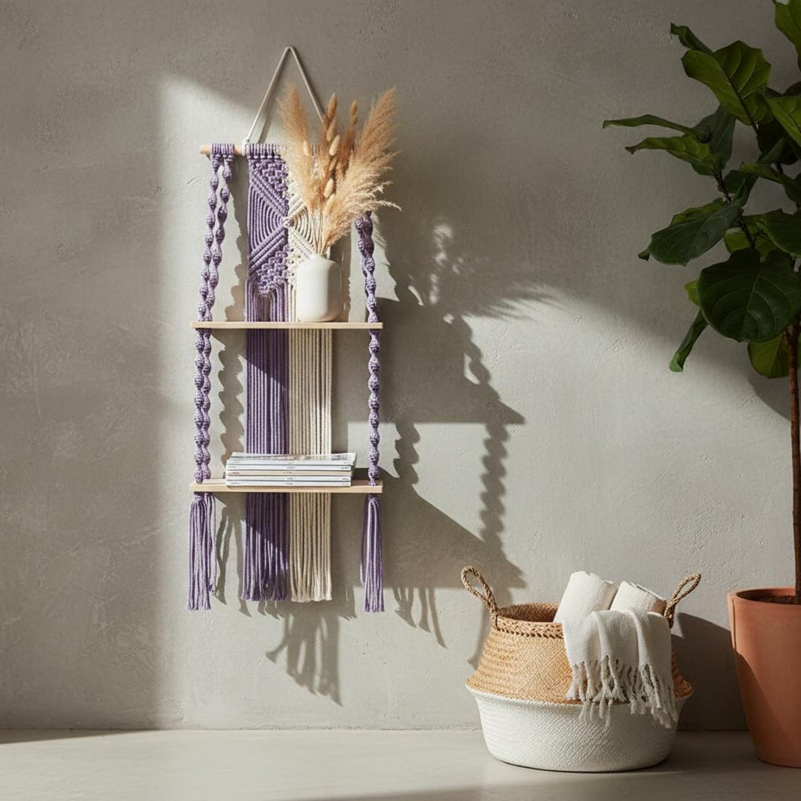 Boho Wall Hanging Shelf Easy t - Macrame Wall Hanging recension och pris