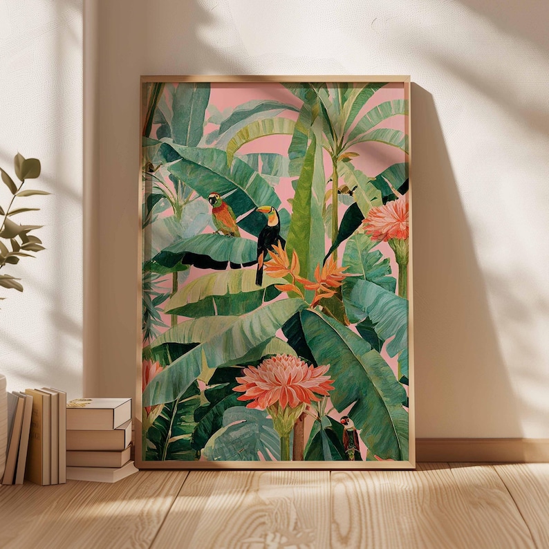 1pc Retro Tropical Canvas Post - Home Decor Youtube recension och pris