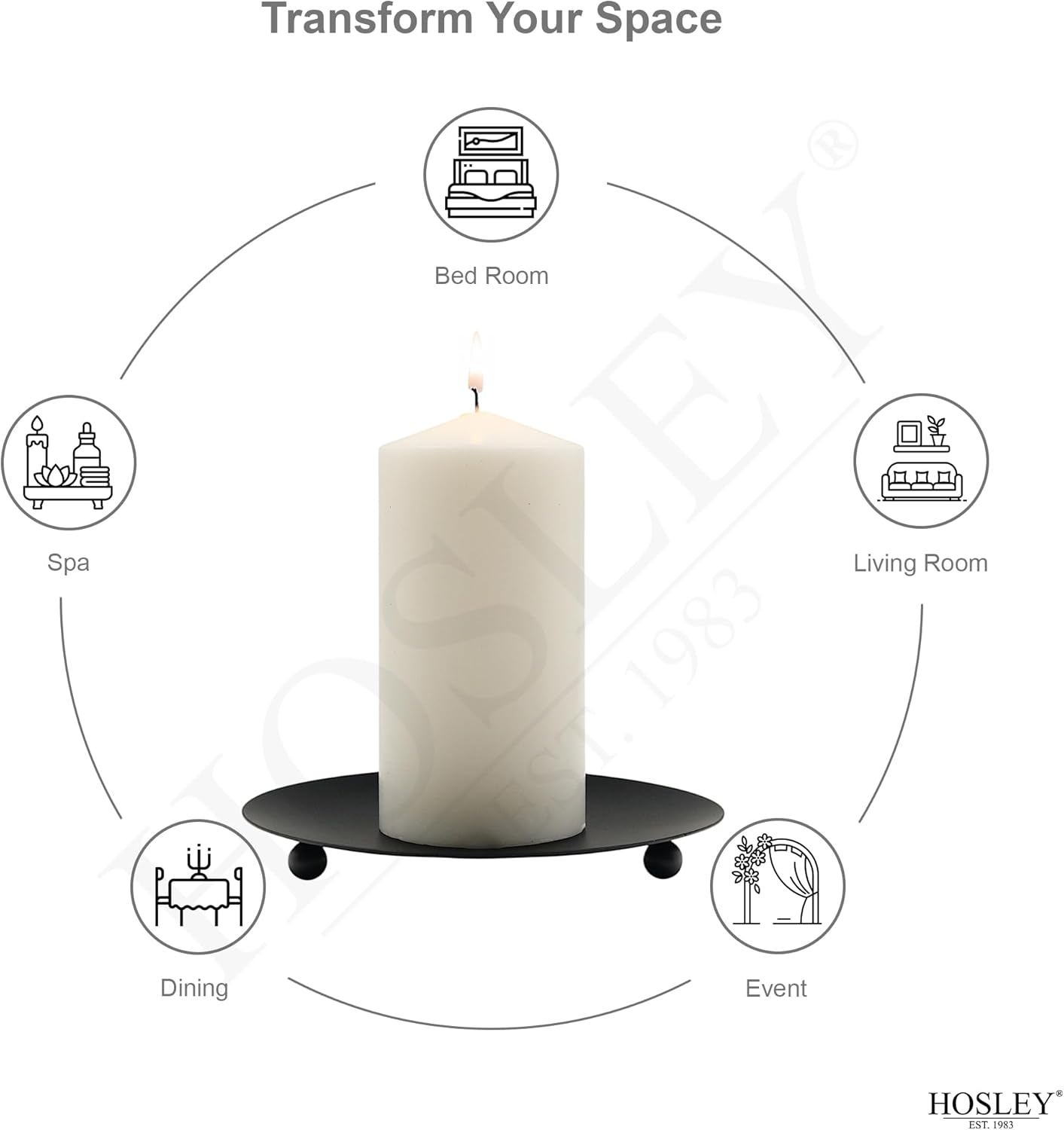 7-Inch Black Iron Pillar Candl - Home Decor Free Images recension och pris