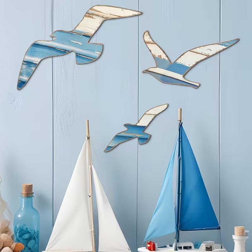 3 Pcs Seagull Wall Decor Woode - Home Decor Nautical recension och pris