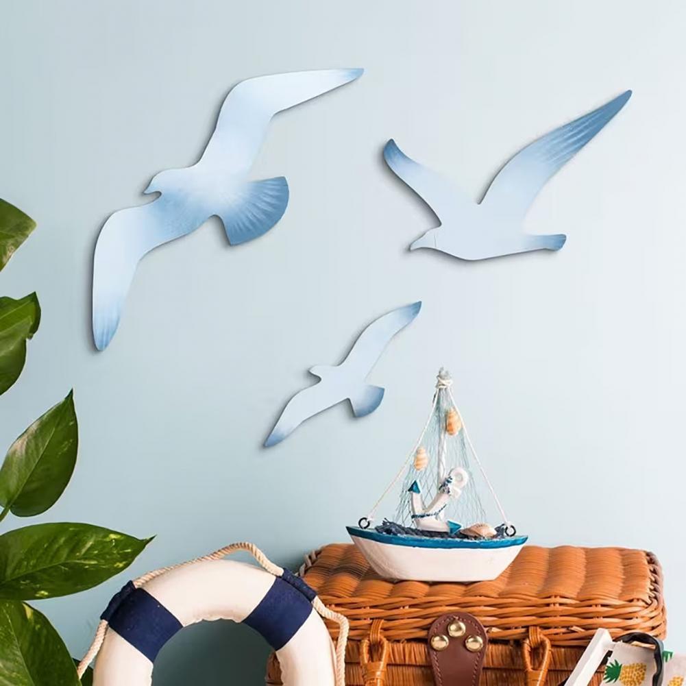 3 Pcs Seagull Wall Decor Woode - Home Decor Nautical recension och pris