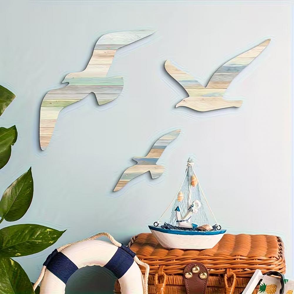 3 Pcs Seagull Wall Decor Woode - Home Decor Nautical recension och pris