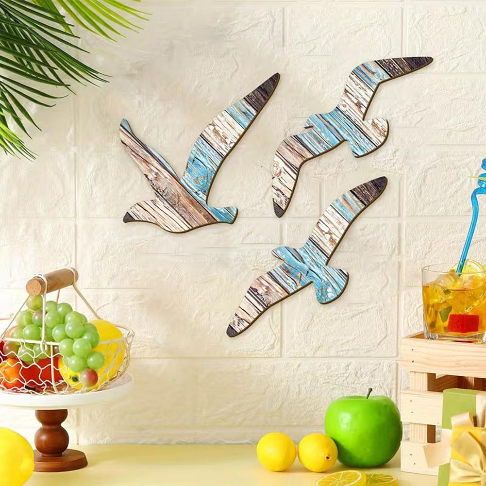 3 Pcs Seagull Wall Decor Woode - Home Decor Nautical recension och pris