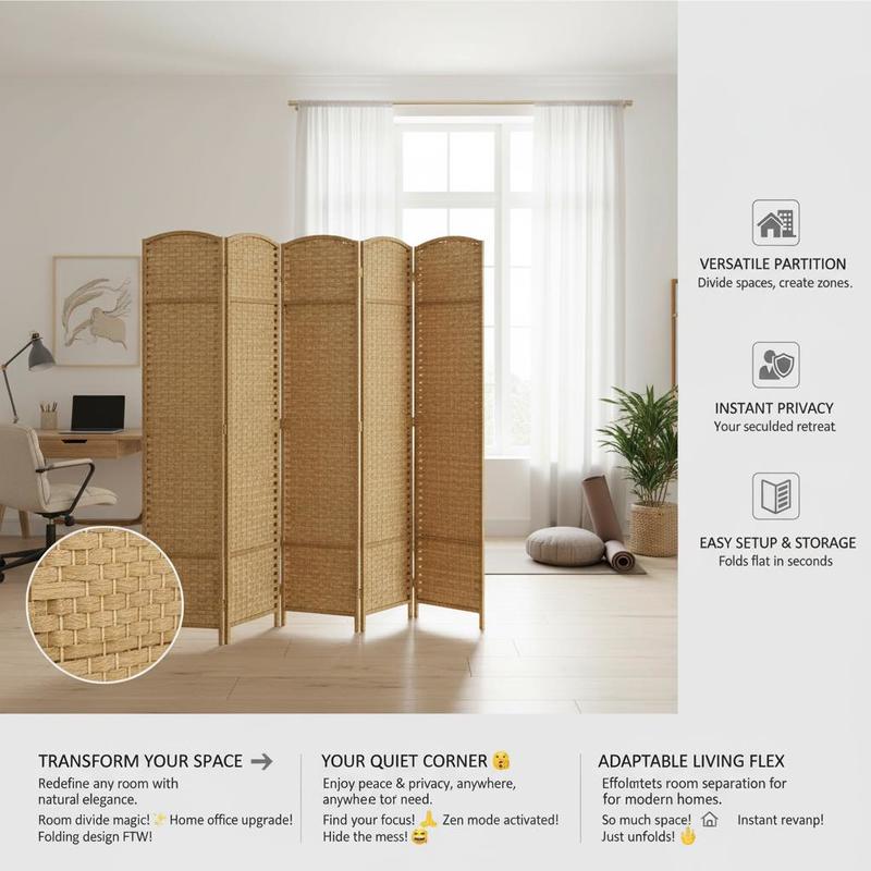 Folding Room Divider Screen 8  - Room Divider Screen recension och pris