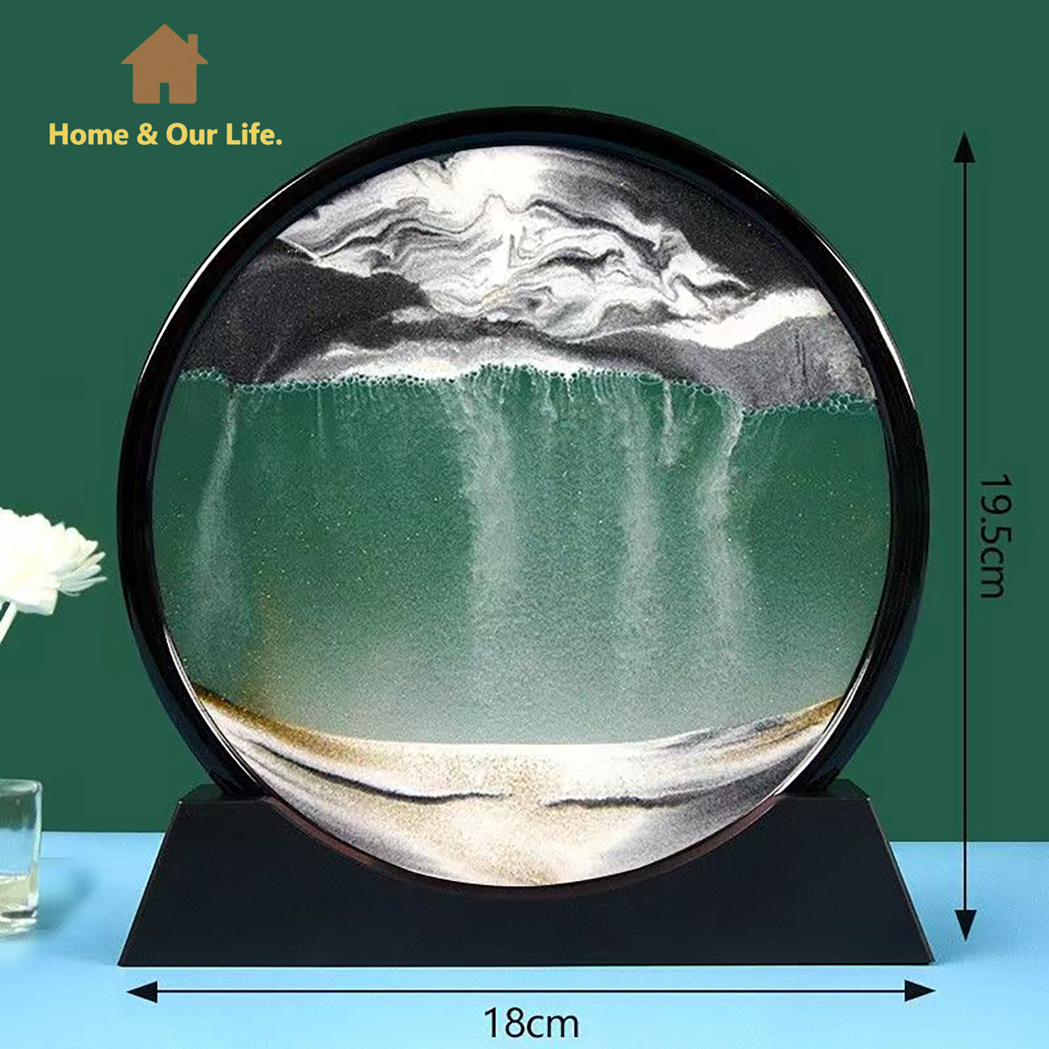 3D Dynamic Flowing Sand Art: U - Home Decor Mirror recension och pris