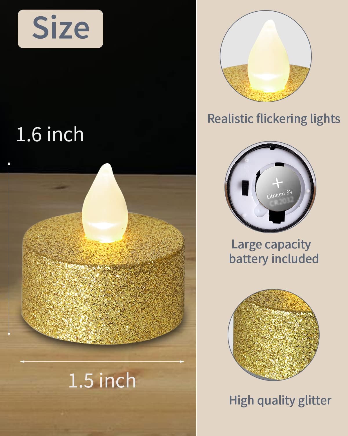 Gold LED Tea Lights, 24 Pack F - Home Decor Free Images recension och pris