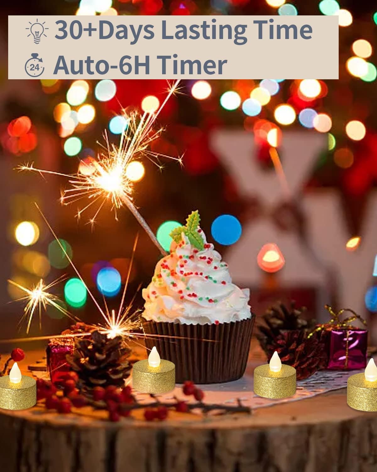 Gold LED Tea Lights, 24 Pack F - Home Decor Free Images recension och pris