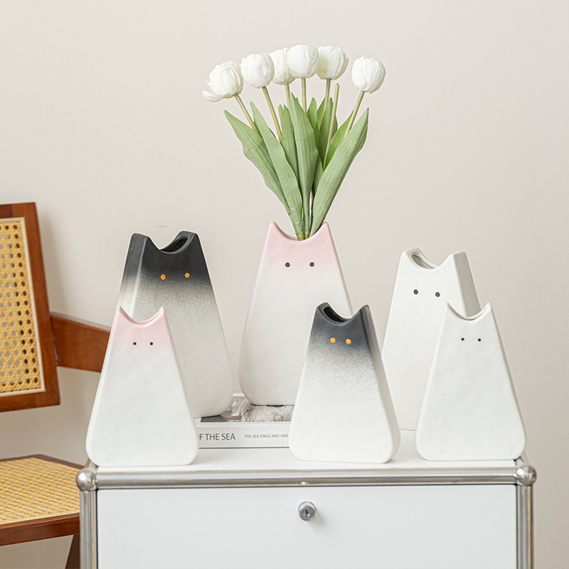 Cute cat-like ceramic vase, No - Glass Vase Nordic recension och pris