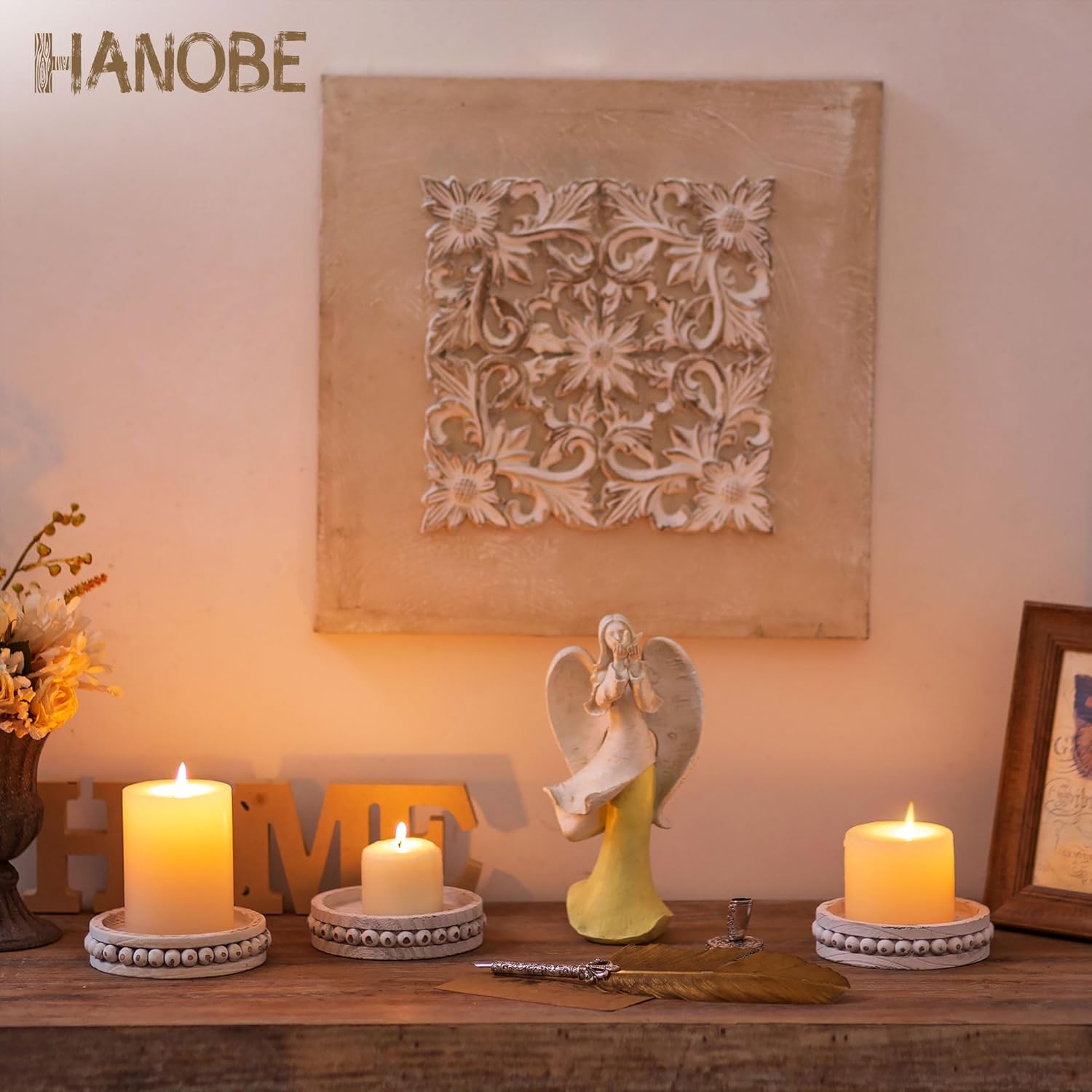 Wooden Candle Holder for Pilla - Home Decor Free Images recension och pris