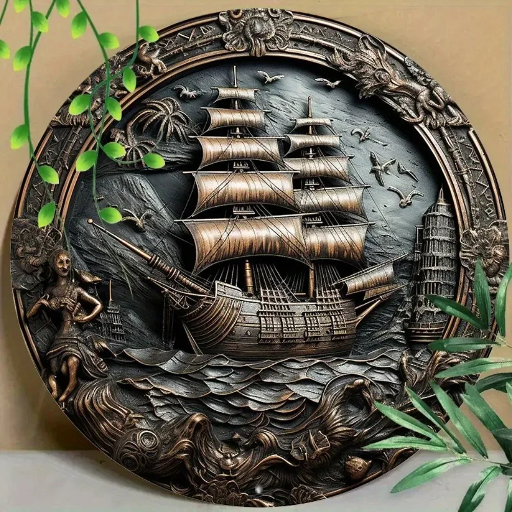 8in & 11.8in 1pc Round 3D Pira - Home Decor Nautical recension och pris