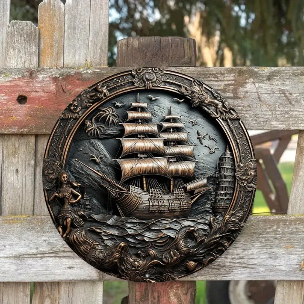 8in & 11.8in 1pc Round 3D Pira - Home Decor Nautical recension och pris