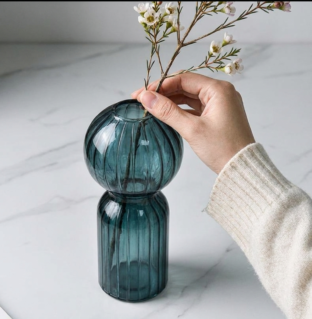 Nordic Striped Color Bubble Gl - Glass Vase Nordic recension och pris