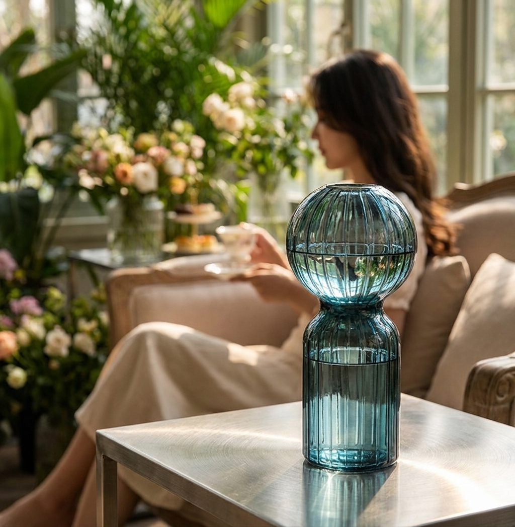 Nordic Striped Color Bubble Gl - Glass Vase Nordic recension och pris