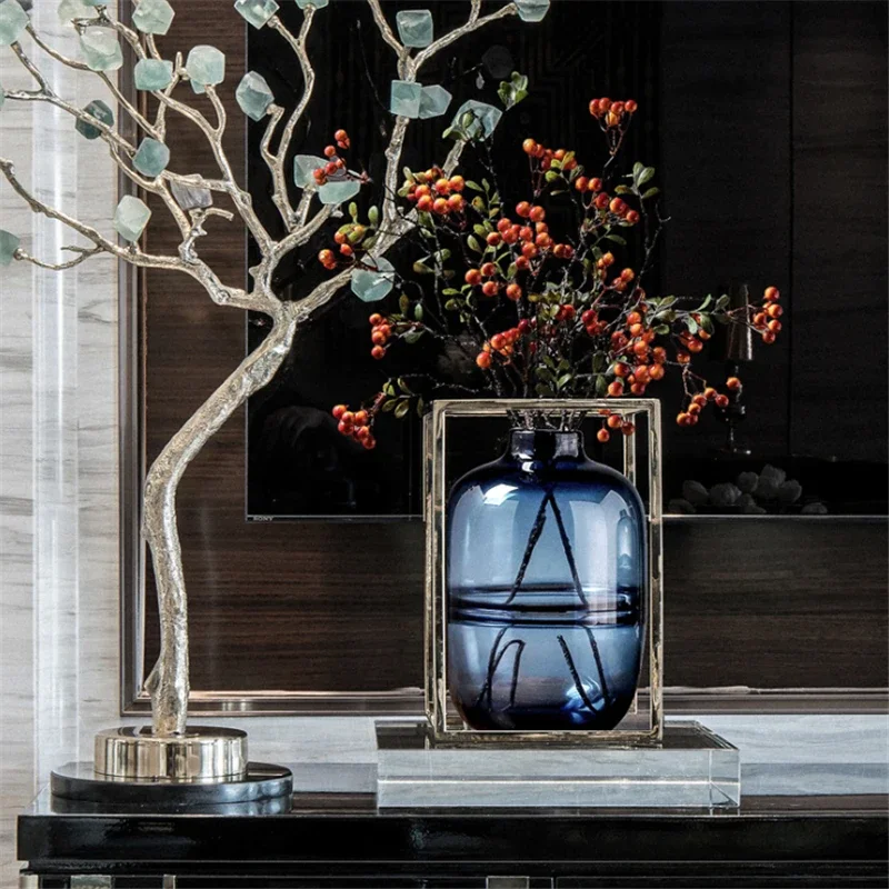 Minimalist Blue Black Glass Va - Glass Vase Nordic recension och pris