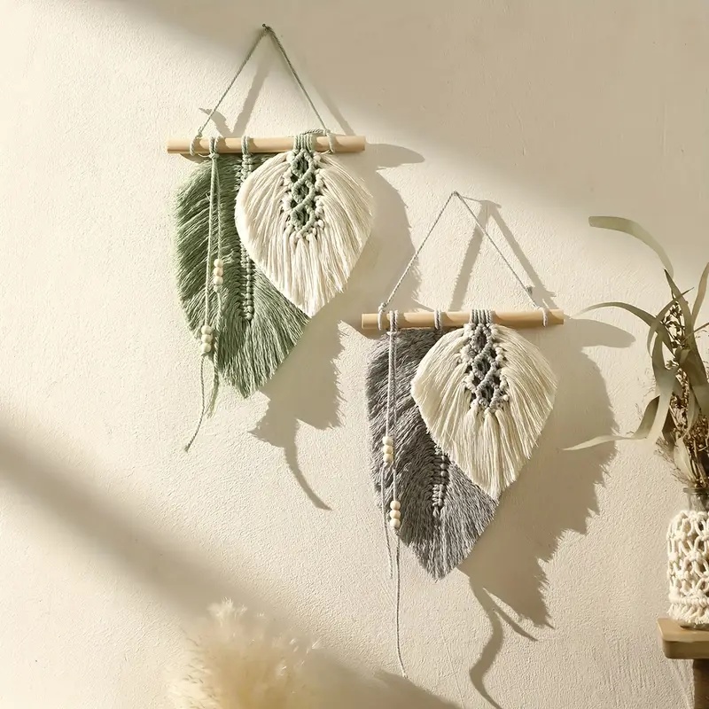 Handmade Macrame Leaf Wall Han - Macrame Wall Hanging recension och pris