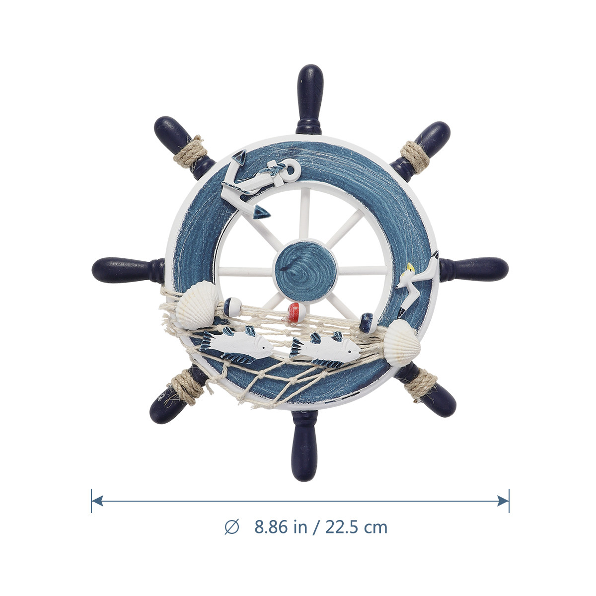 Wooden Ship Steering Wheel Wal - Home Decor Nautical recension och pris