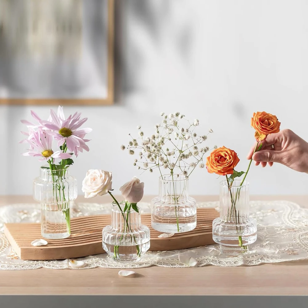 4pcs Creative Transparent Vase - Glass Vase Nordic recension och pris