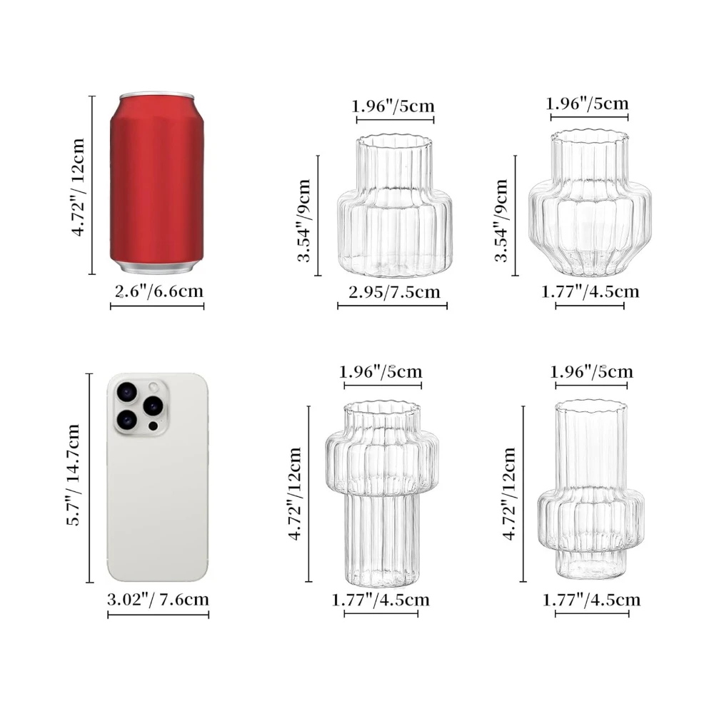 4pcs Creative Transparent Vase - Glass Vase Nordic recension och pris