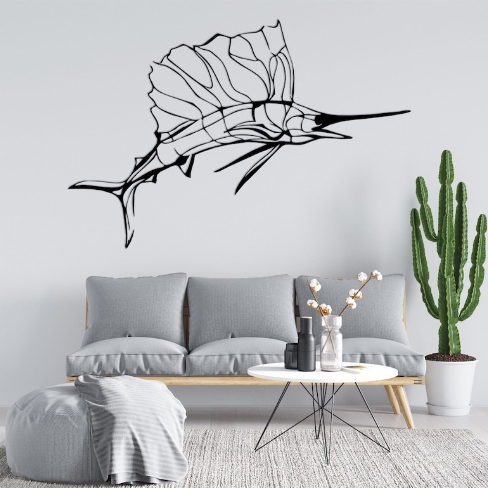 Swordfish Nautical Metal Wall  - Home Decor Nautical recension och pris