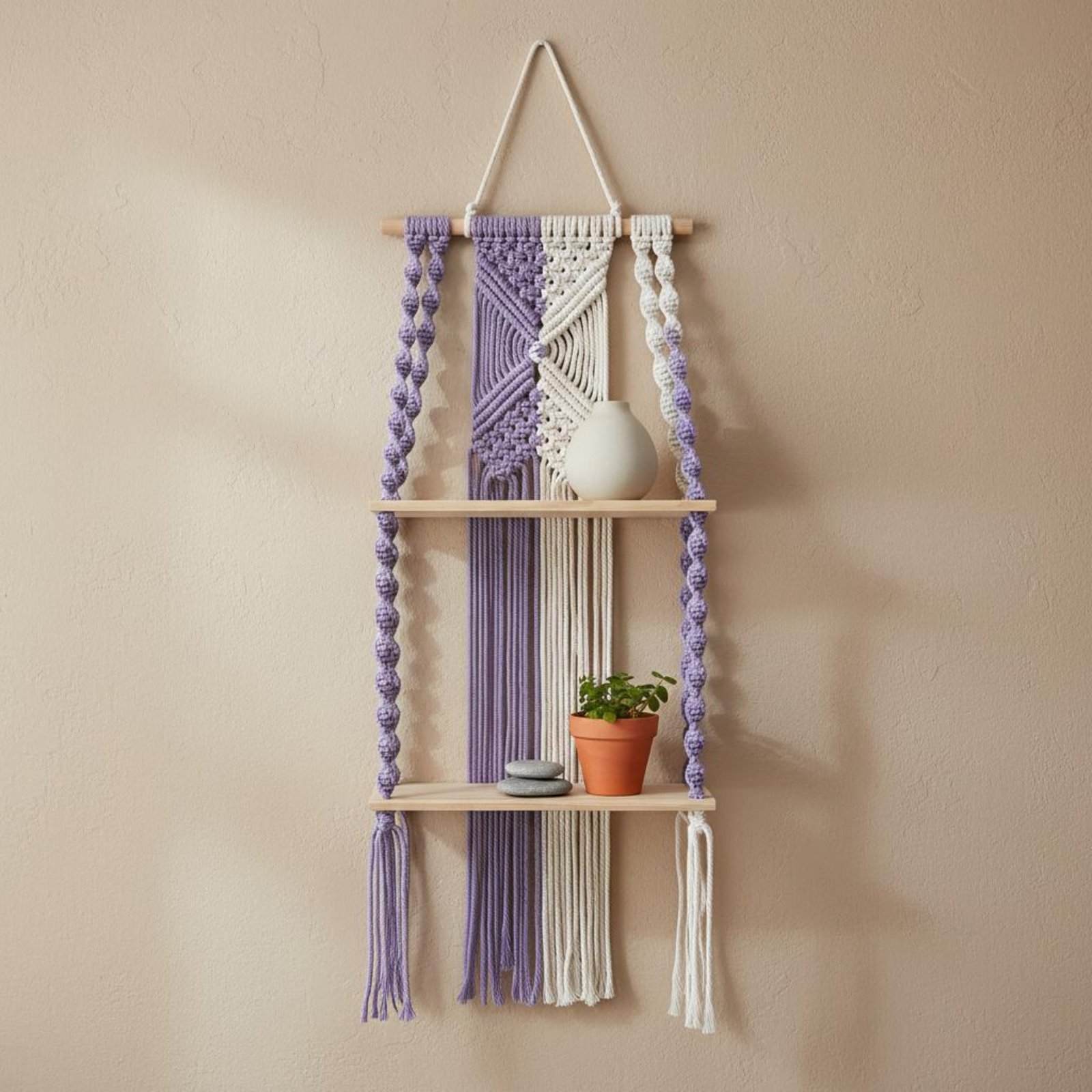Boho Wall Hanging Shelf Handma - Macrame Wall Hanging recension och pris
