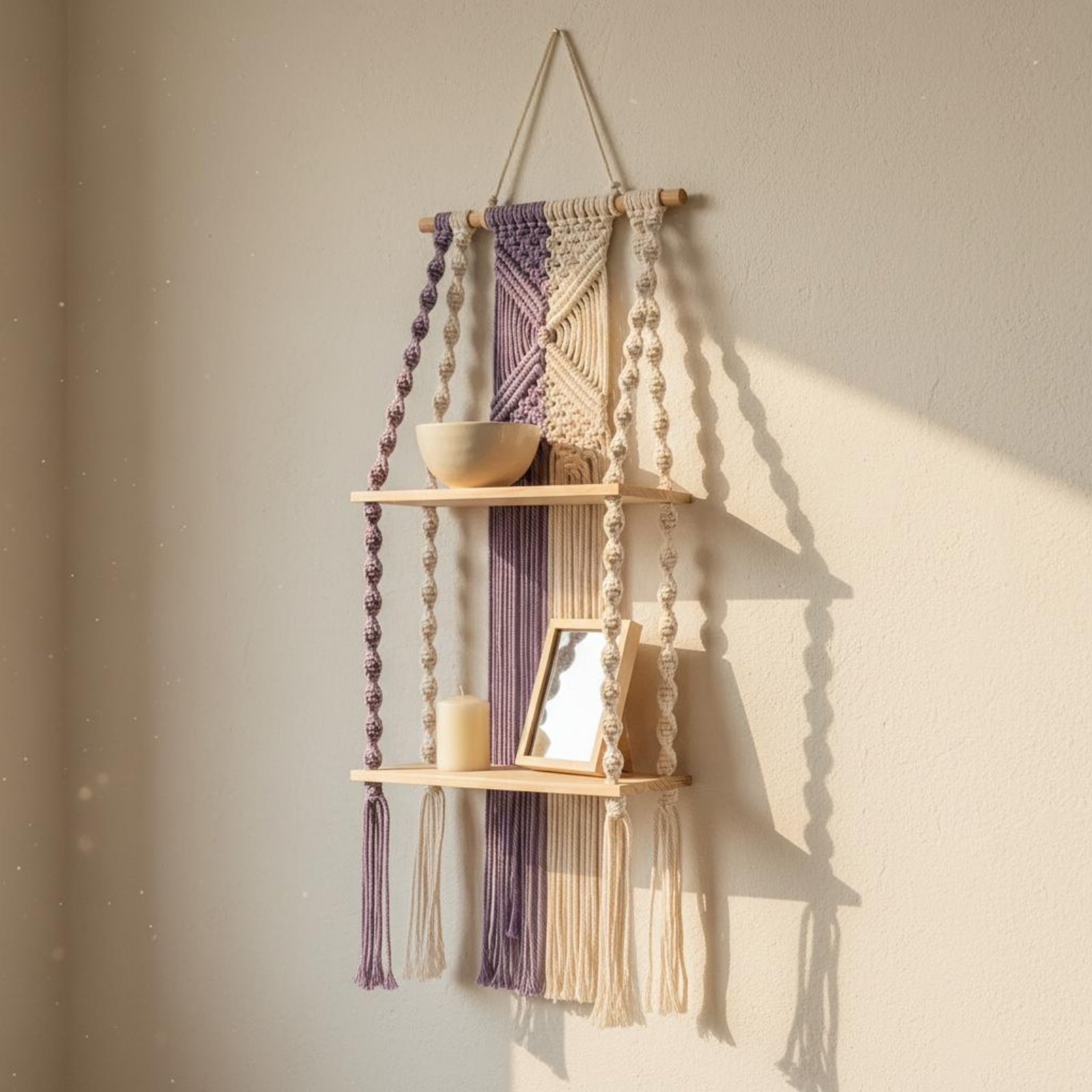 Boho Wall Hanging Shelf Handma - Macrame Wall Hanging recension och pris