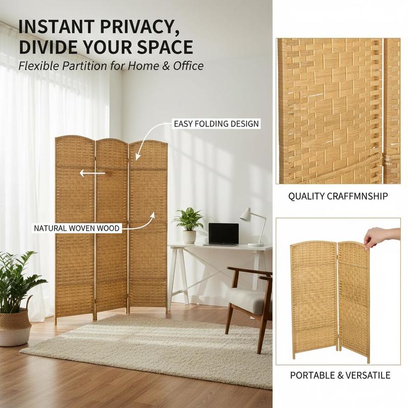 Folding Room Divider Screen 4  - Room Divider Screen recension och pris
