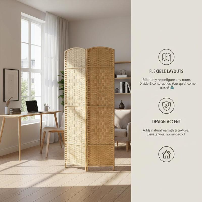 Folding Room Divider Screen 4  - Room Divider Screen recension och pris