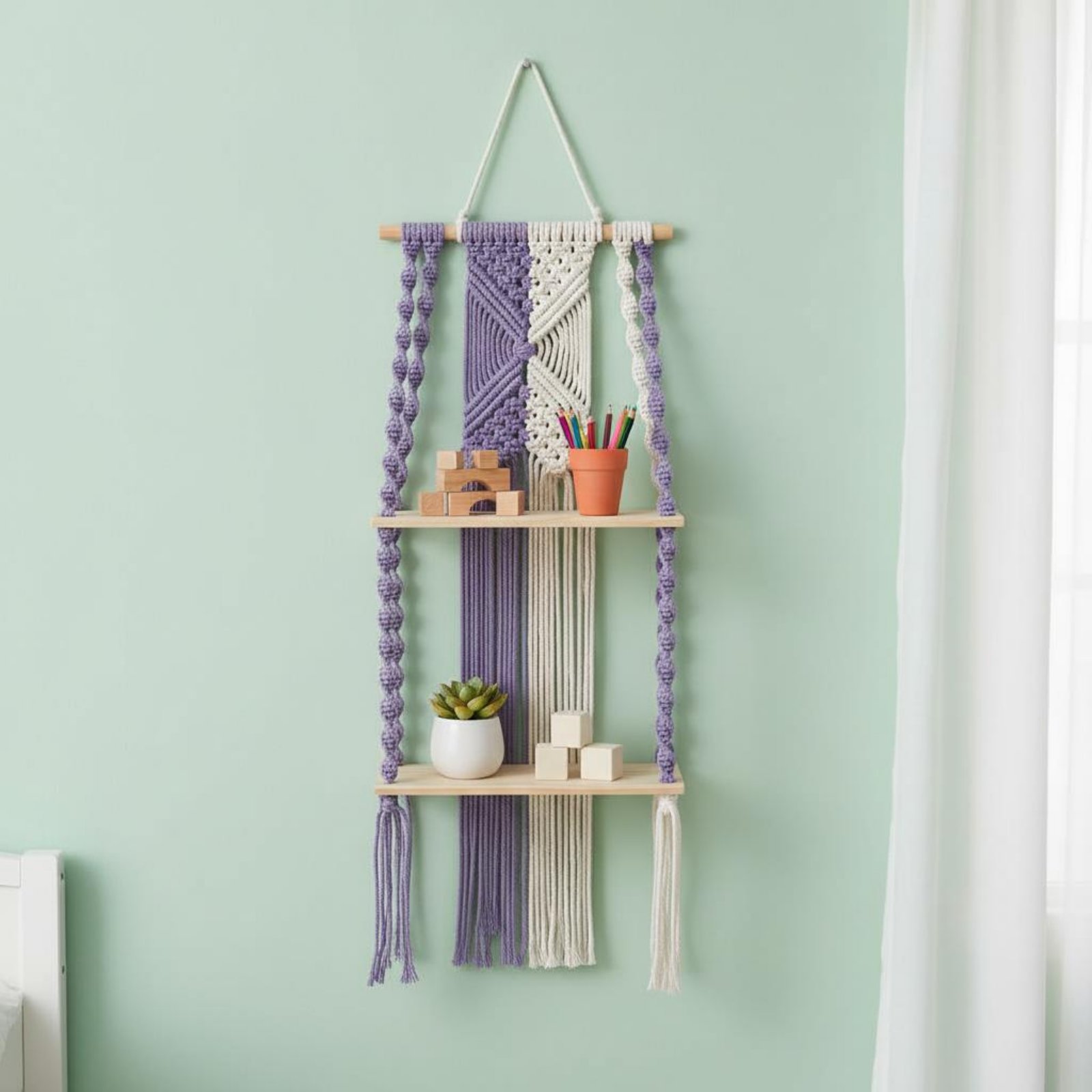 Boho Wall Hanging Shelf Handma - Macrame Wall Hanging recension och pris