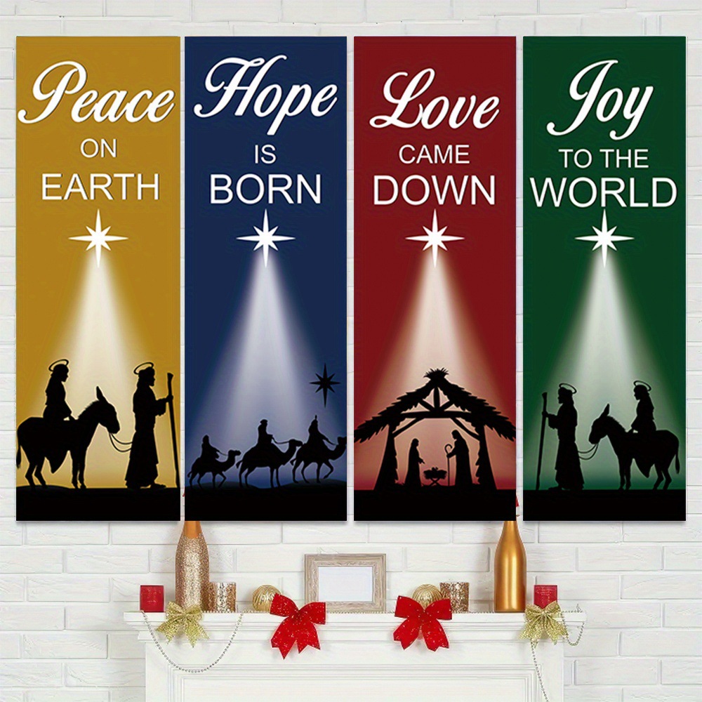4-Piece Christmas-Themed Banne - Home Decor Location recension och pris