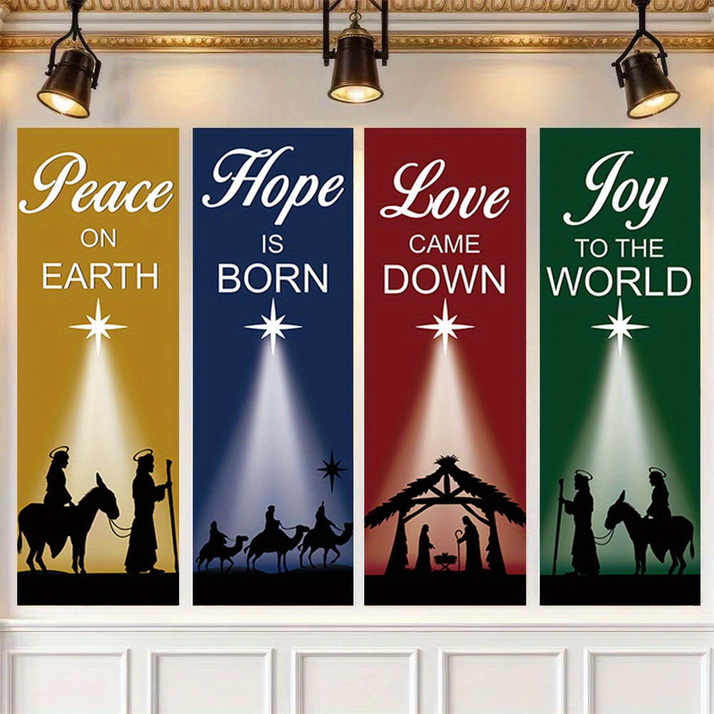 4-Piece Christmas-Themed Banne - Home Decor Location recension och pris