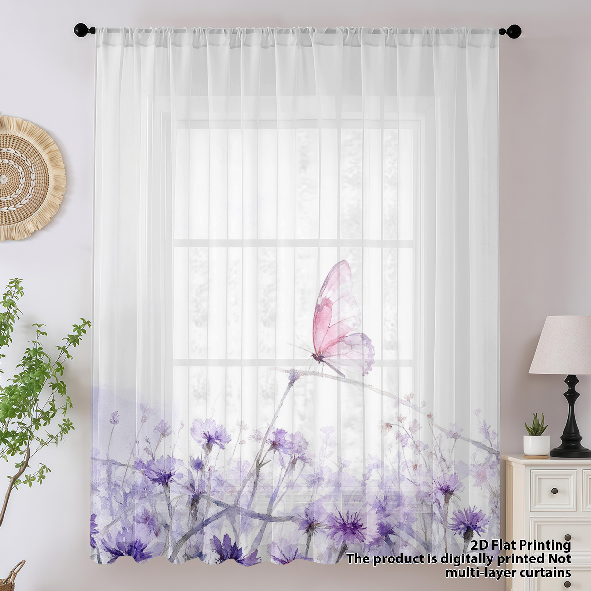 Flower Series Sheer Curtain, G - Home Decor Youtube recension och pris