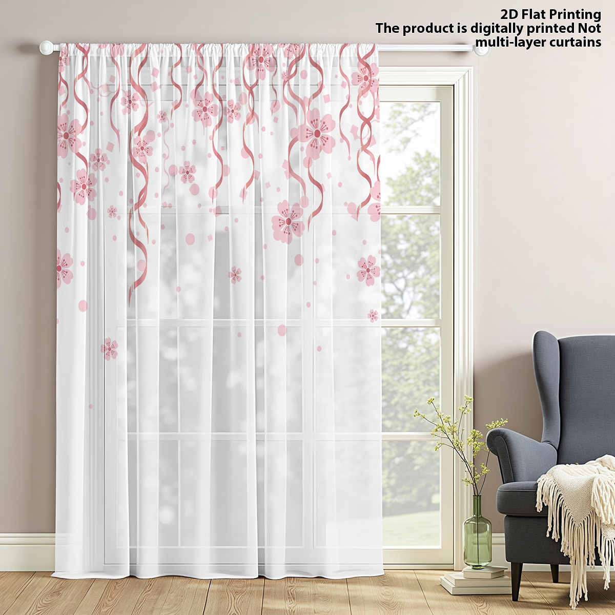 Flower Series Sheer Curtain, G - Home Decor Youtube recension och pris
