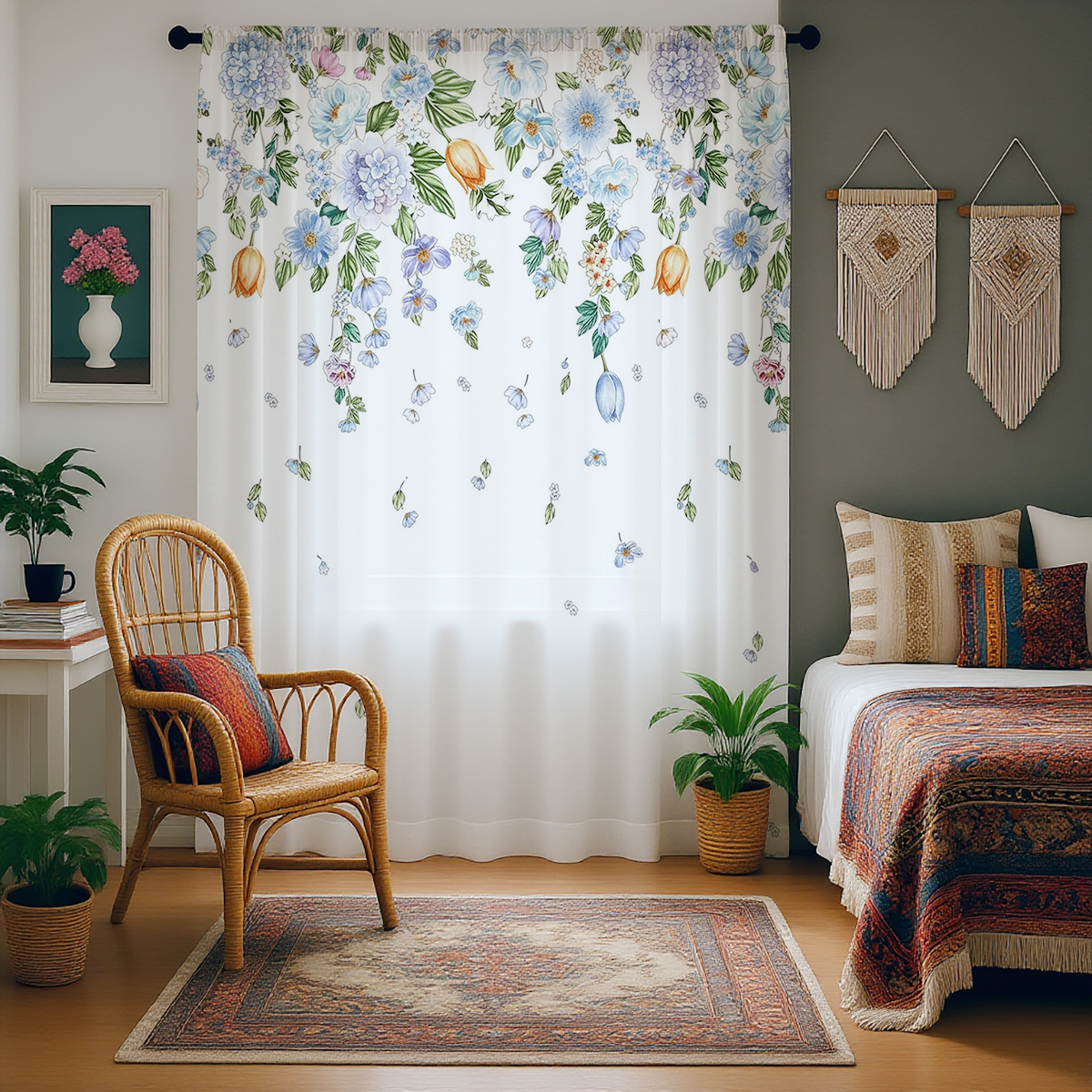 Floral Sheer Curtain, Good Qua - Home Decor Youtube recension och pris