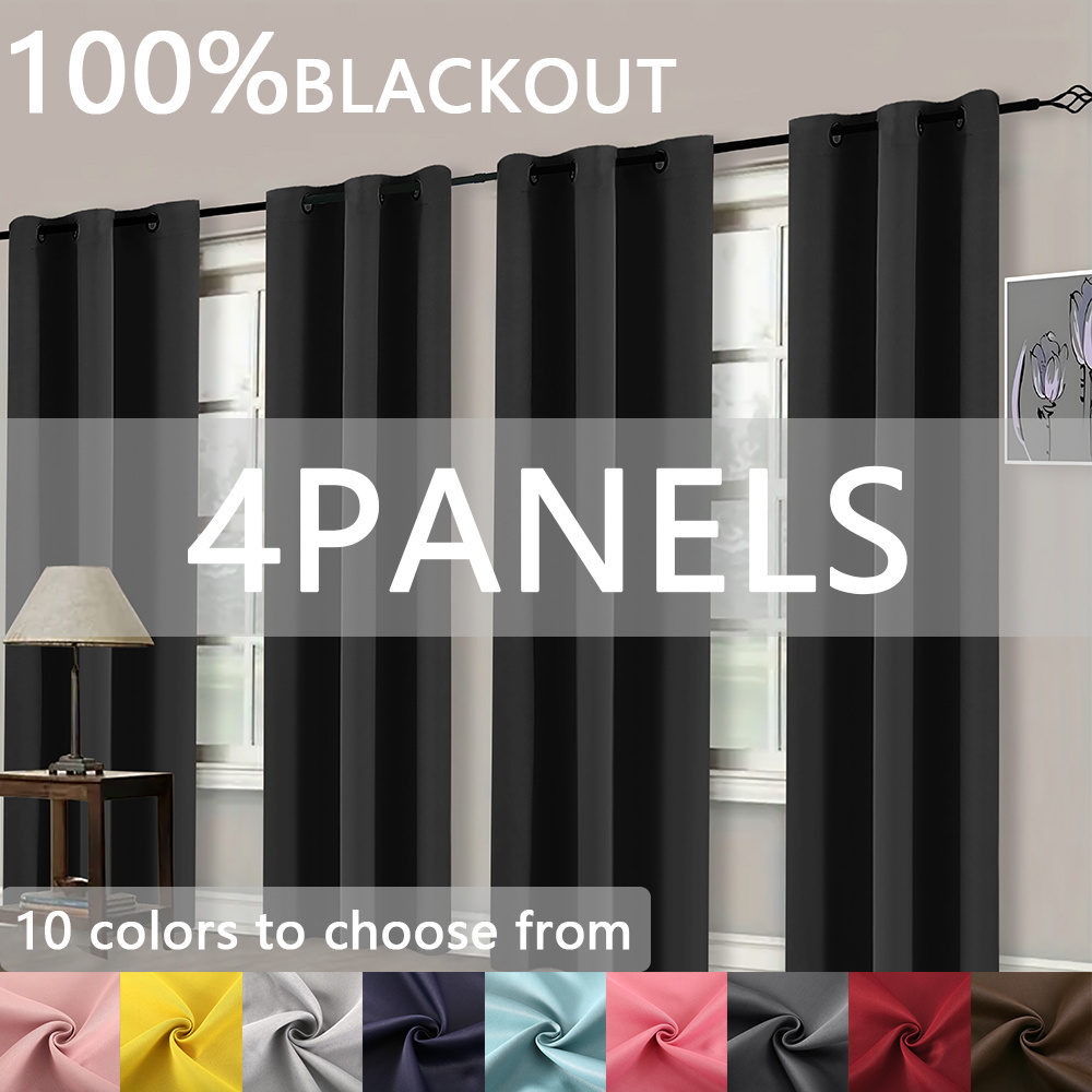 4 Panel Set, 100% Blackout Cur - Blackout Curtains recension och pris